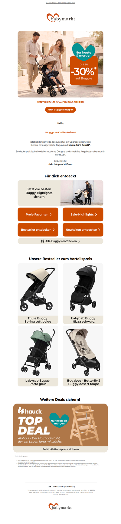 🚼 Jetzt sparen: Buggys bis zu -30% reduziert!