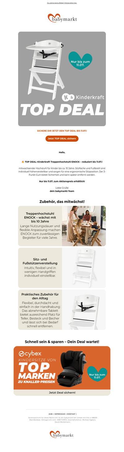 TOP DEAL: Kinderkraft ENOCK Treppenhochstuhl🔝