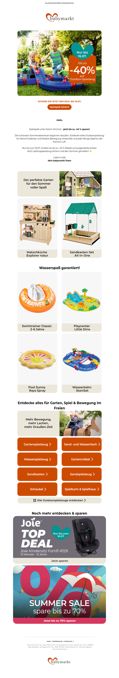 ☀️ -40 % auf Outdoor-Spaß für Groß & Klein