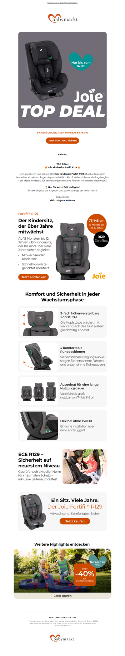 🚗TOP DEAL: Joie Fortifi Kindersitz zum Top Preis sichern!