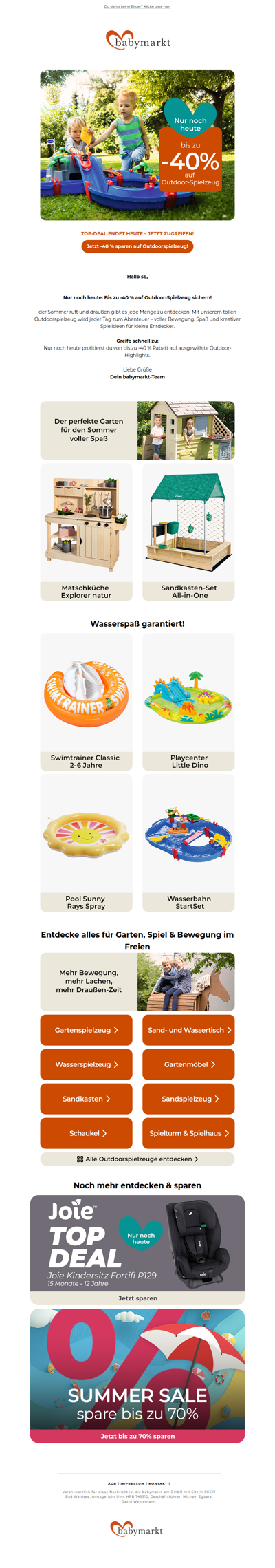 Nur noch heute: Bis zu -40 % auf Outdoor-Spaß für Groß & Klein!