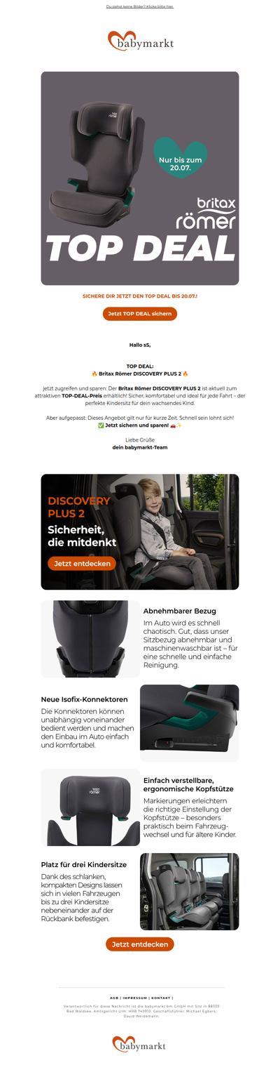 🚗 TOP DEAL: Britax Römer Kindersitz jetzt günstiger sichern