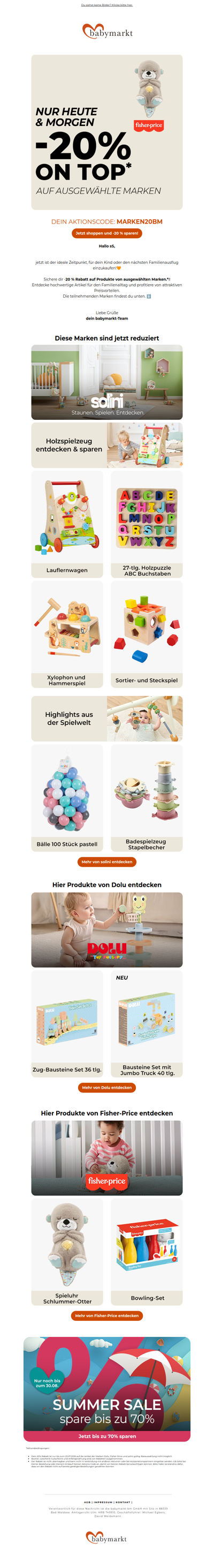 Jetzt -20 % auf Spielzeug sparen! ❤️