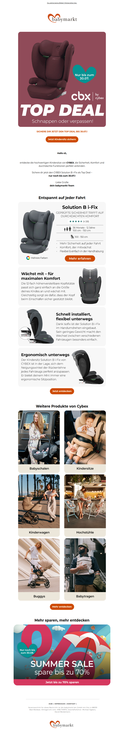 🚗 TOP DEAL: Cybex Kindersitz Solution B i-Fix