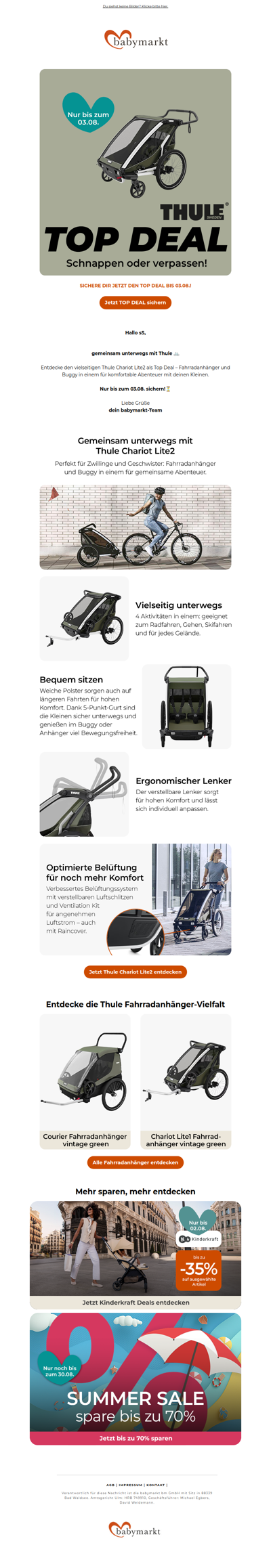 Thule Fahrradanhänger zum Aktionspreis‼️