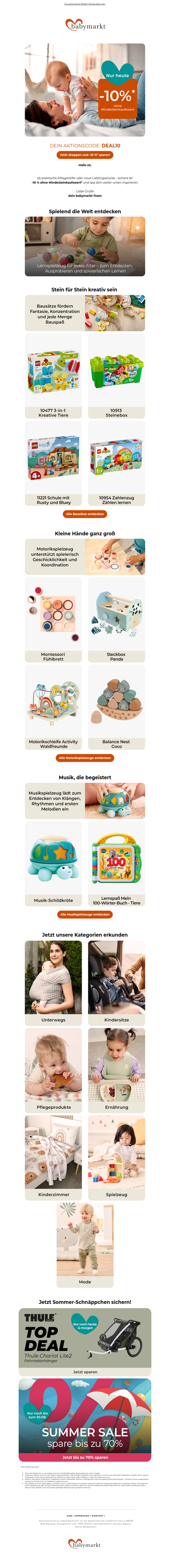 Heute lohnt sich es: -10 % ohne Mindesteinkaufswert!