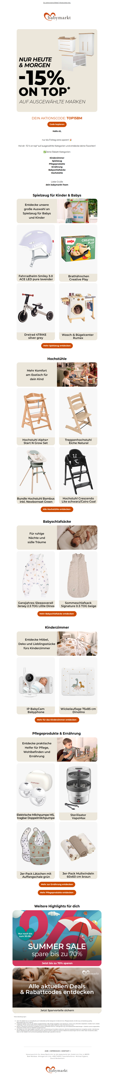 -15 % on top – nur heute & morgen😍