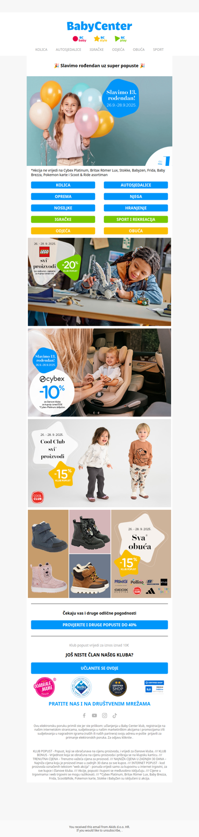 Rođendanski vikend 🥳 s popustima do 20% 🎉