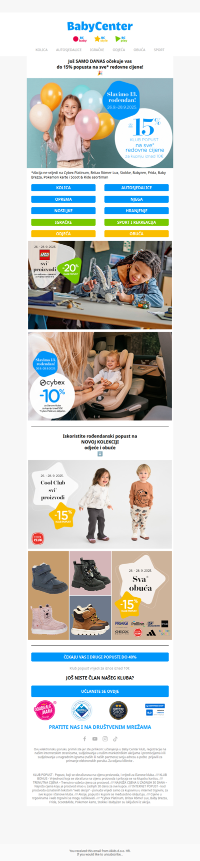 Do -15% na sve* | 20% na LEGO ➡️ samo još DANAS