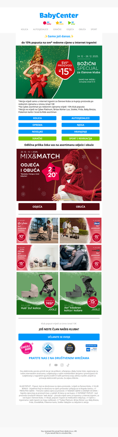 Još DANAS do -15% na SVE* 🎁