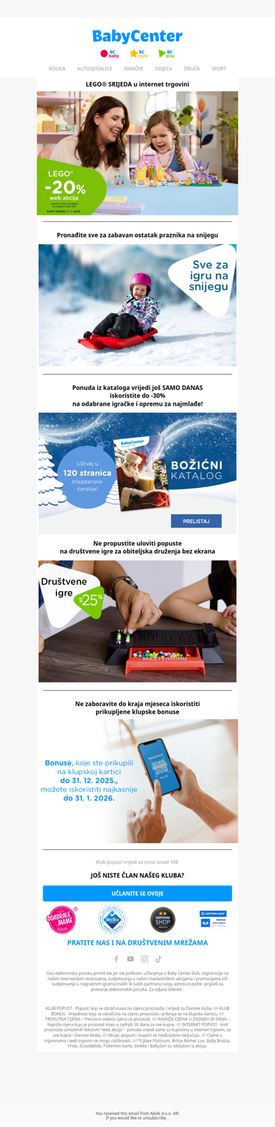 SAMO DANAS -20% na LEGO®️i do -30% na ostale* igračke!