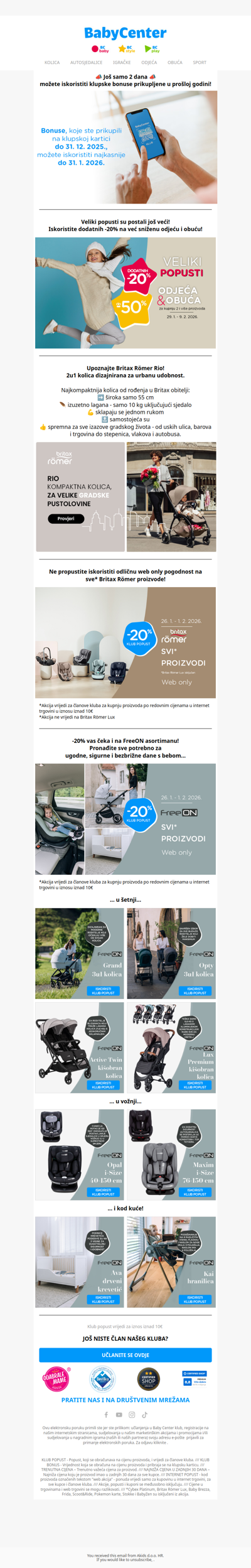 ✨ Dodatnih -20% na već sniženu odjeću i obuću!