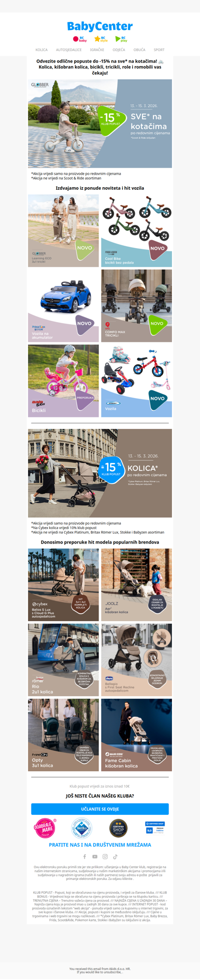 Odvezite kolica i sve na kotačima uz do -15% 🚲