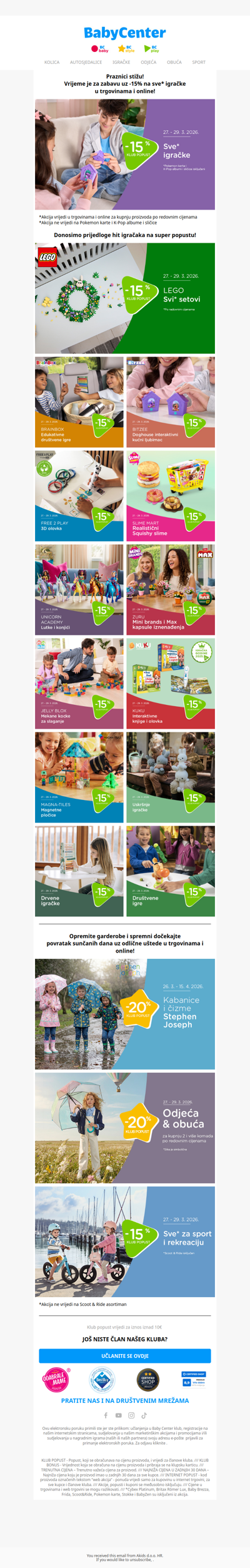 Sve za igru, odjeća i obuća do -20%! 😀