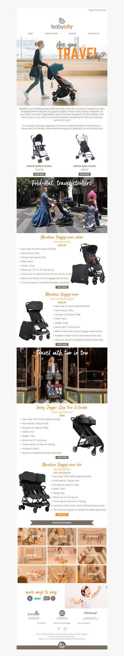 Discover our compact travel strollers