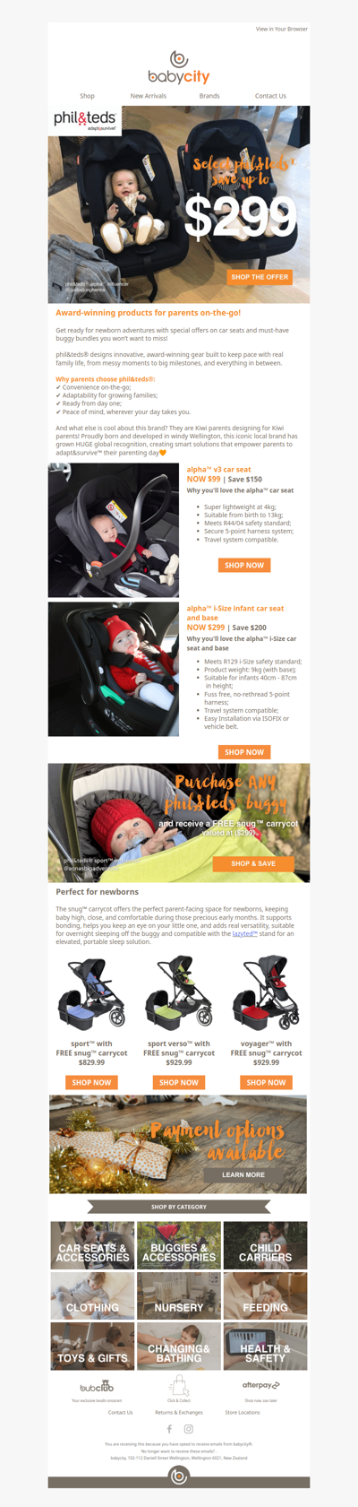Award-winning phil&teds® offers for newborn adventures