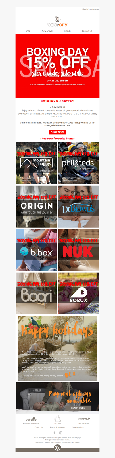 4 DAYS ONLY! Our Boxing Day Sale starts NOW