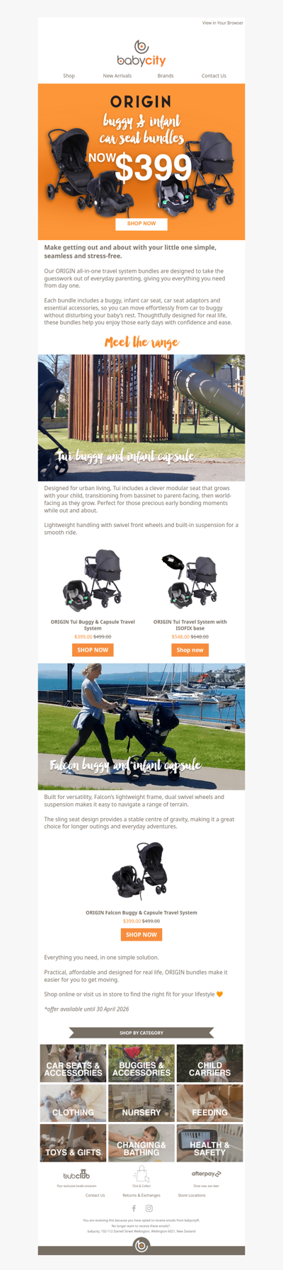 ORIGIN Buggy & Infant Car Seat Bundles Now $399