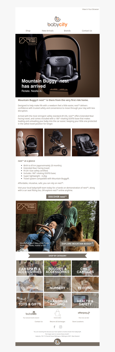 Rotate and Nestle in with Mountain Buggy® nest™