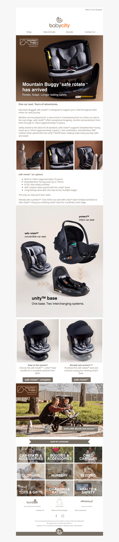 safe rotate™, one seat for every stage