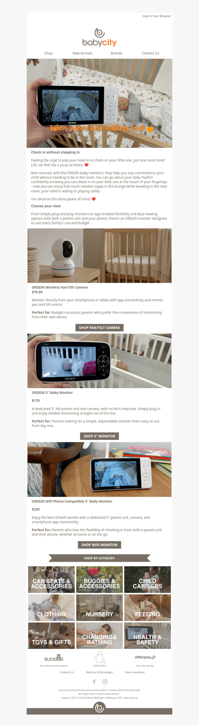 ORIGIN baby monitors built to suit every home