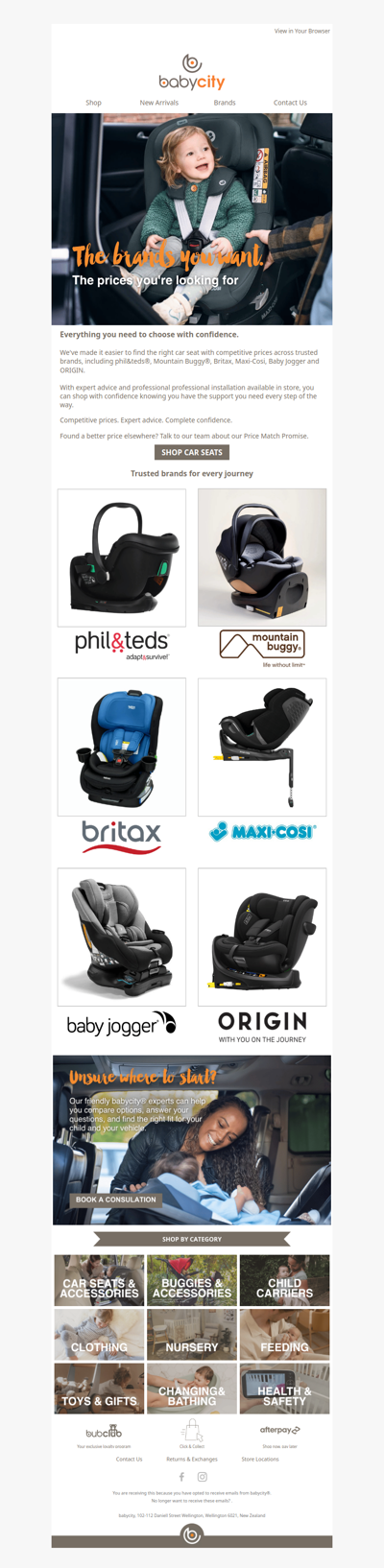 Car seats from brands you trust