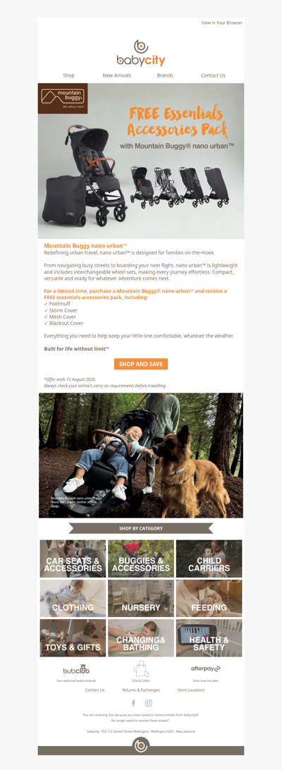 FREE accessories pack with Mountain Buggy nano urban™