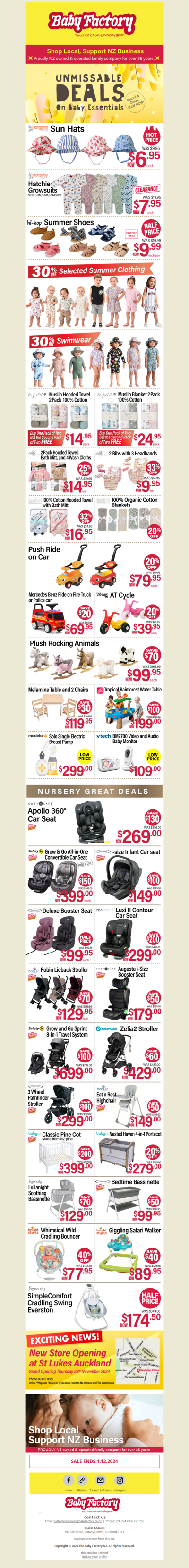 Unmissable Deals on Baby Essentials!! Great Deals on Summer Clothing and Gift Ideas!