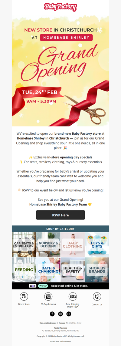 It’s Official! Our New Christchurch Store in Homebase Shirley Opens Tuesday 🎈