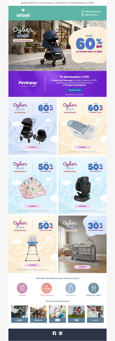 Cyber Infanti: hasta 60% en todo para tu bebé ✨