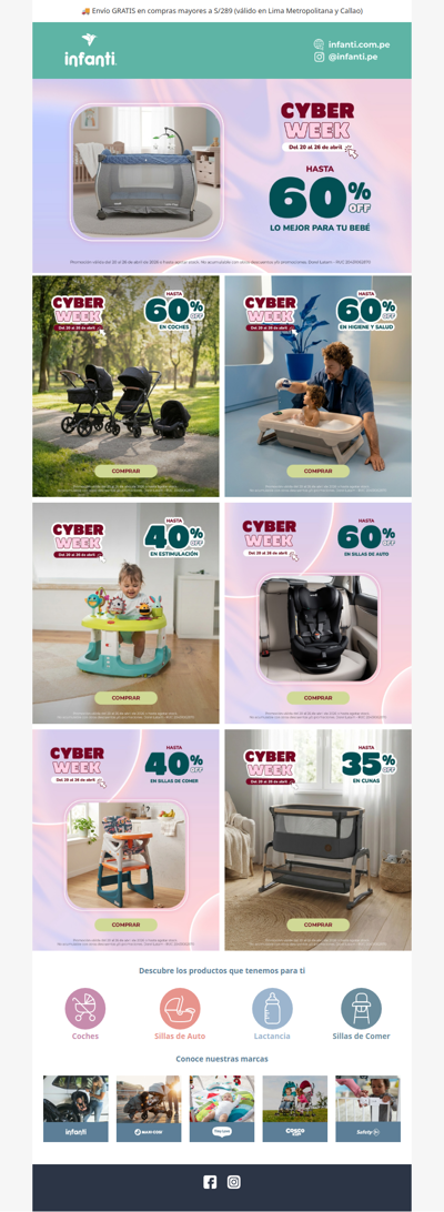 Cyber Week: hasta 60% en todo para tu bebé ✨