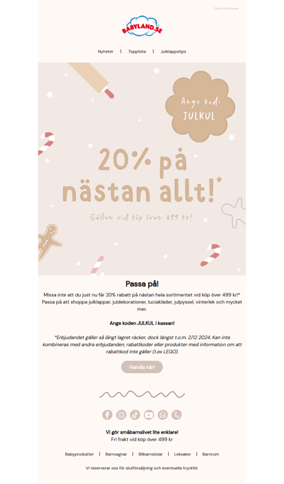 Missa inte: 20% rabatt på nästan allt med kod!*