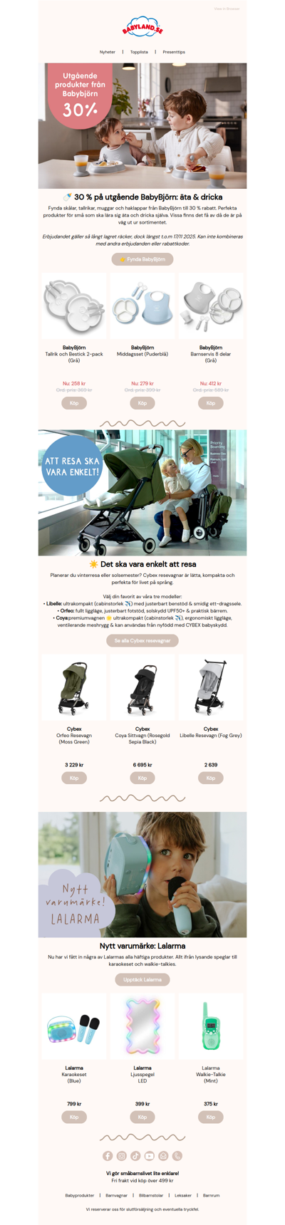 Utgående BabyBjörn-produkter 30 % 🍼 | Redo för resa ☀️ | Nytt: La Larma 🎧