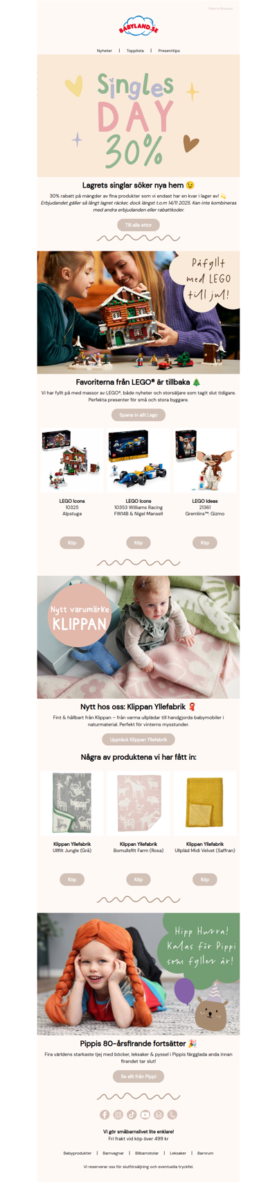 Unika fynd till Singles Day 💫 | Nytt hos oss: Klippan Yllefabrik 🧶 | Pippis 80-årsfirande fortsätter 🎉