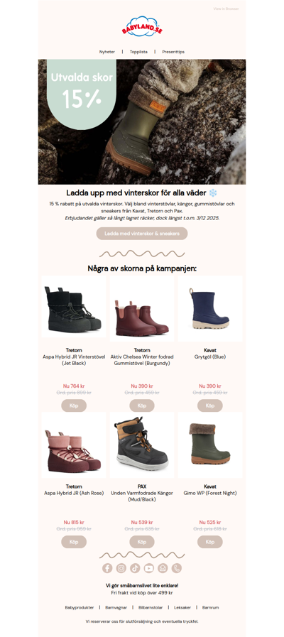 15 % på  utvalda skor ❄️  från Kavat, Tretorn & Pax