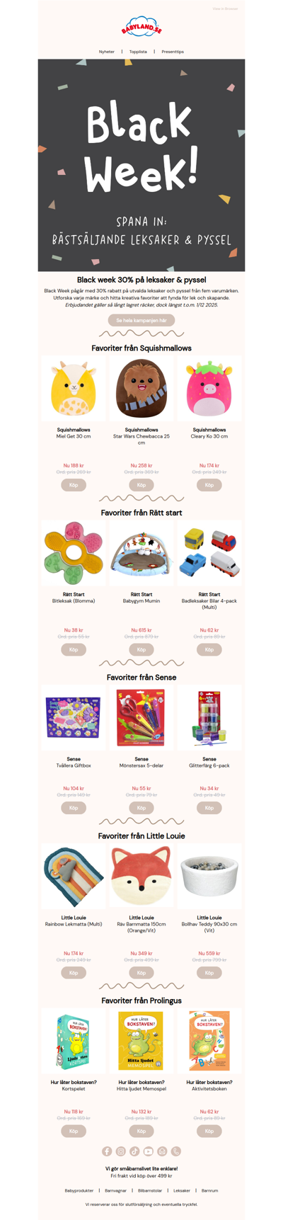 Black week 30% på leksaker och pyssel som inspirerar ✨