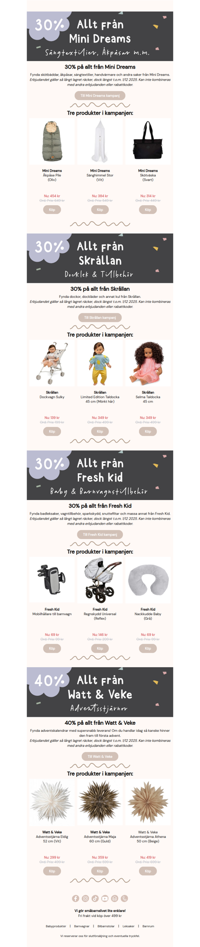 4 starka kampanjer från 4 varumärken. 💥 Redo för fynd