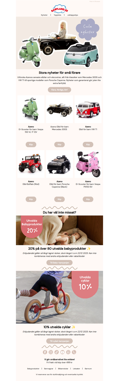 Spana in våra nya coola Azeno-elbilar för barn