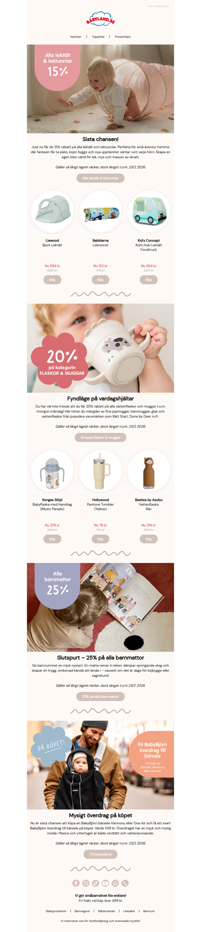 ⏰ Sista chansen på massor av kampanjer | 20% på flaskor & muggar