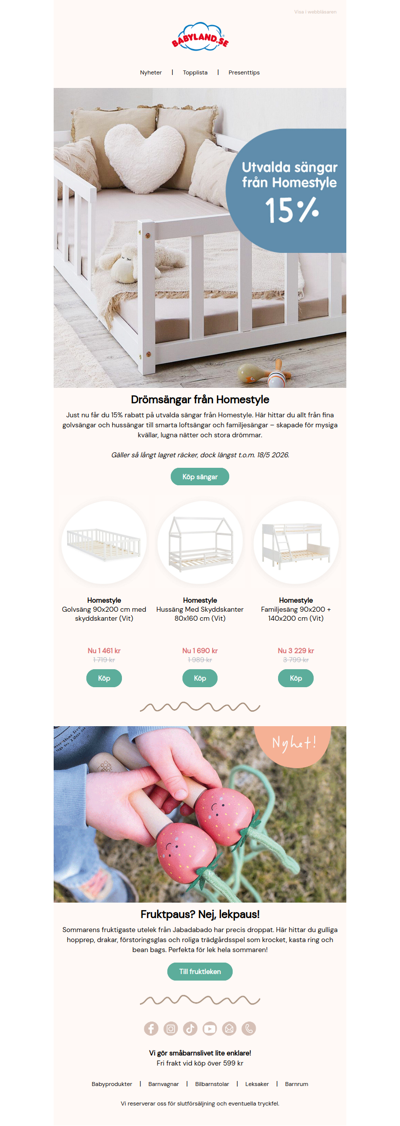 15% på utvalda sängar från Homestyle