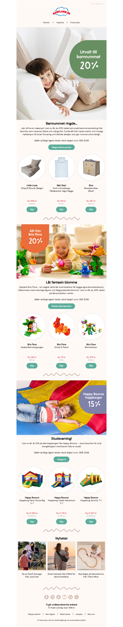 20% på barnrumsfavoriter | 15% på Happy Bounce 💥😄