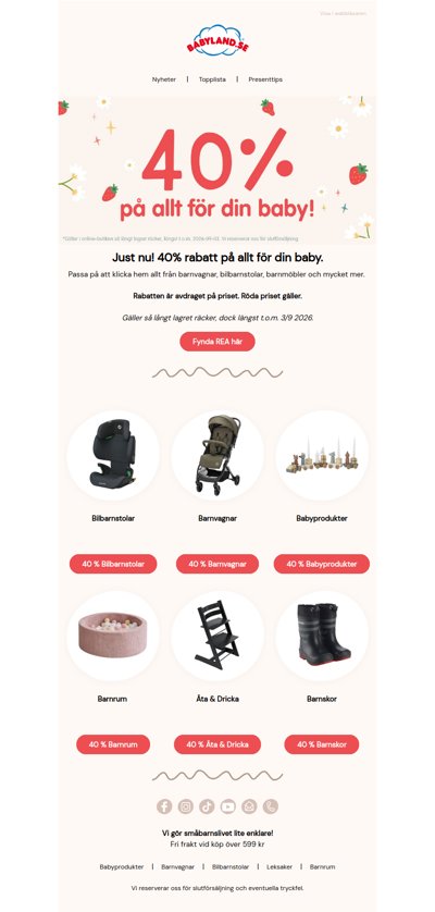 40 % på allt för din baby!