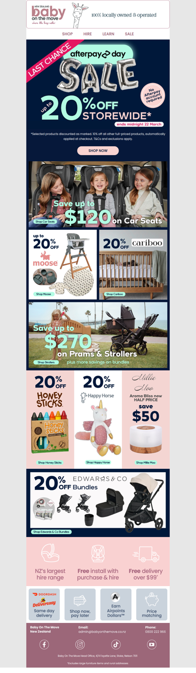 Up to 20% off storewide ends tomorrow!