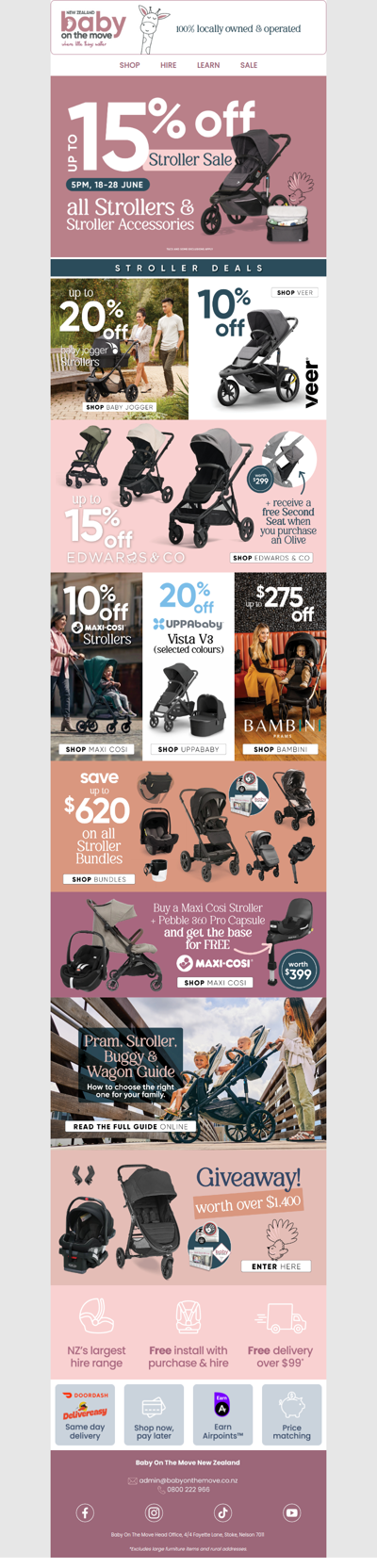 Up to 15% off all strollers 🤩
