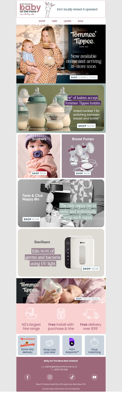 Now stocking Tommee Tippee