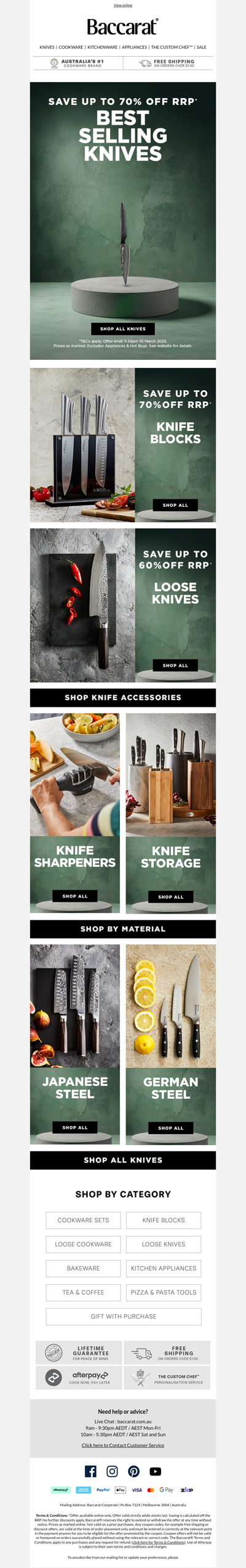 Up to 70% off Best Selling Knives - Starts NOW!