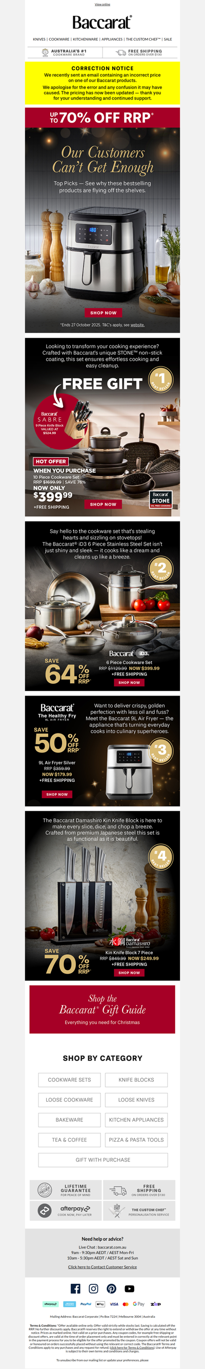 Correction: Please Disregard Our Previous Email