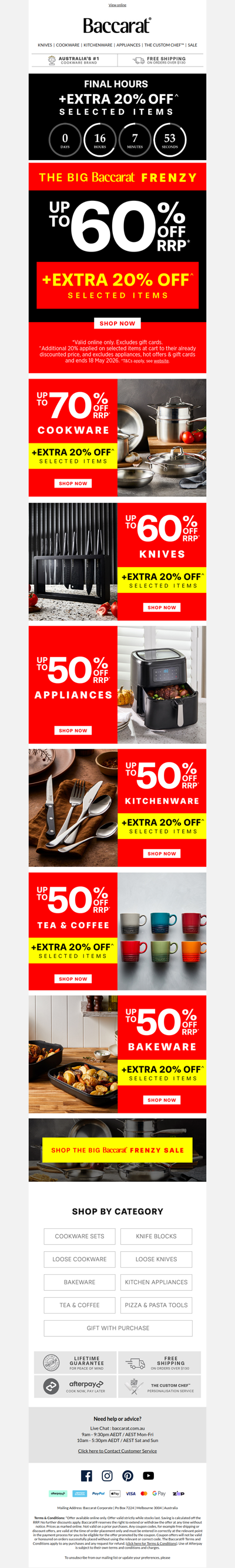 🚨FINAL HOURS for up to 60% OFF* + EXTRA 20% OFF^ selected items