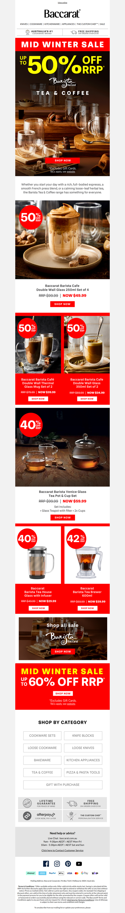 Up to 50% Off the Barista Tea & Coffee range