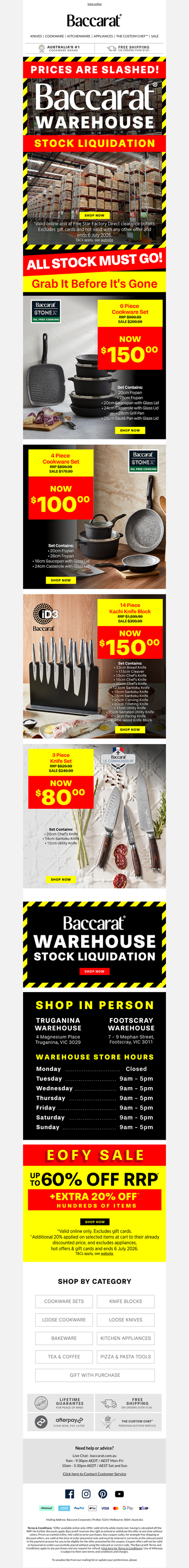 BACCARAT WAREHOUSE LIQUIDATION SALE: Prices are slashed!🚨